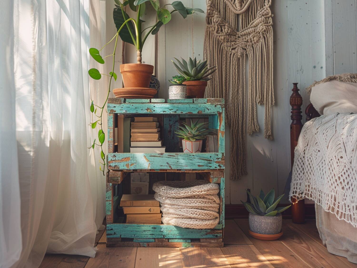 DIY: Jak zrobić szafkę nocną z drewnianych skrzynek?