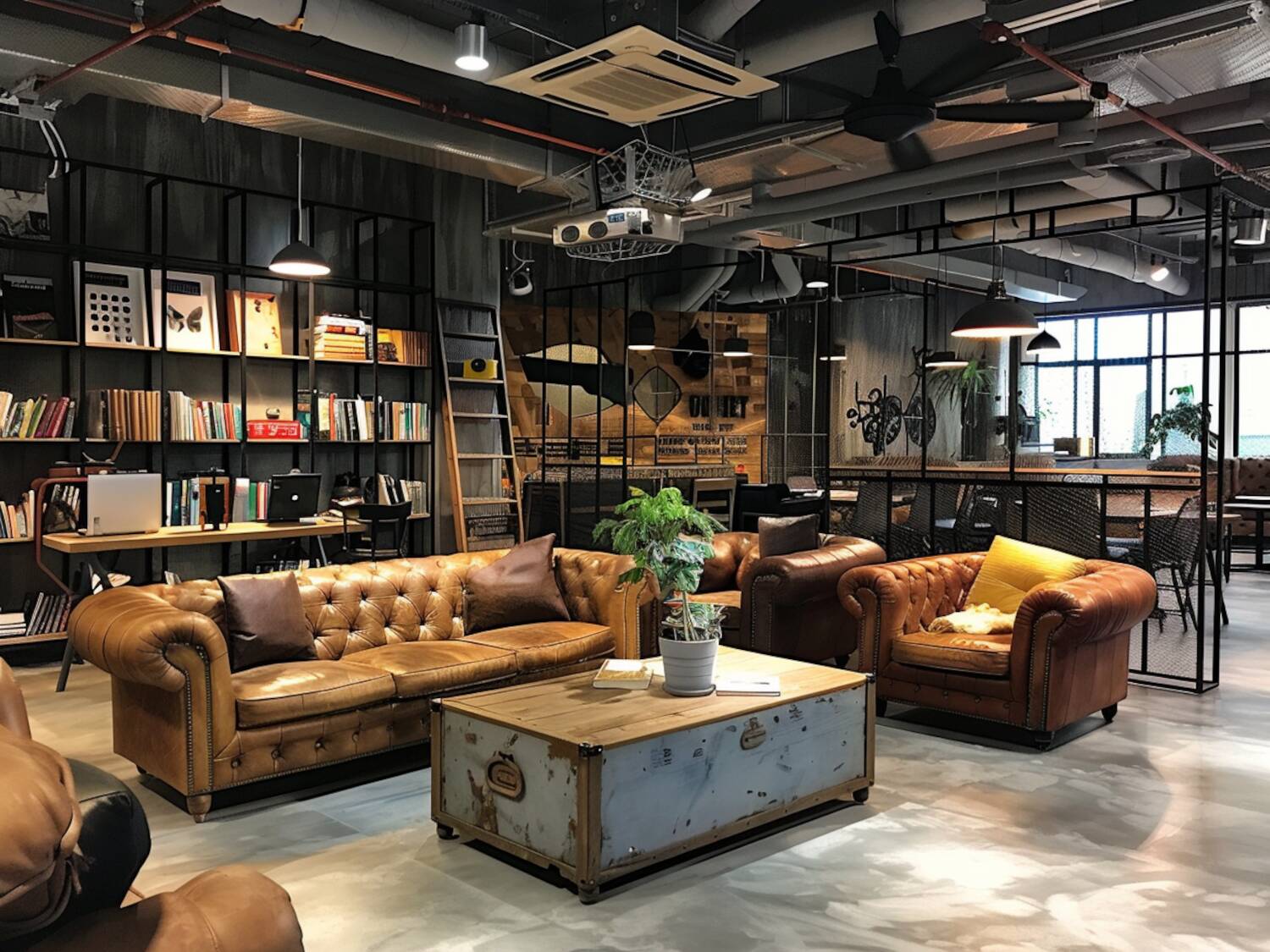 10 inspiracji na urządzenie przestrzeni coworkingowej z meblami w stylu industrialnym.