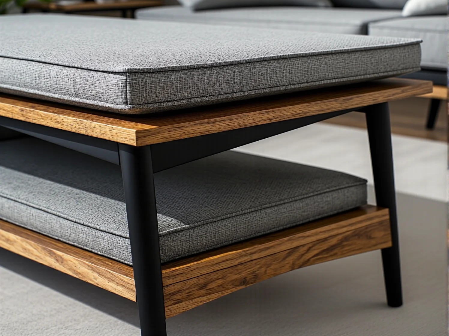 Aranżacja jadalni w stylu skandynawskim z trwałymi meblami i naturalnymi dodatkami dekoracyjnymi.