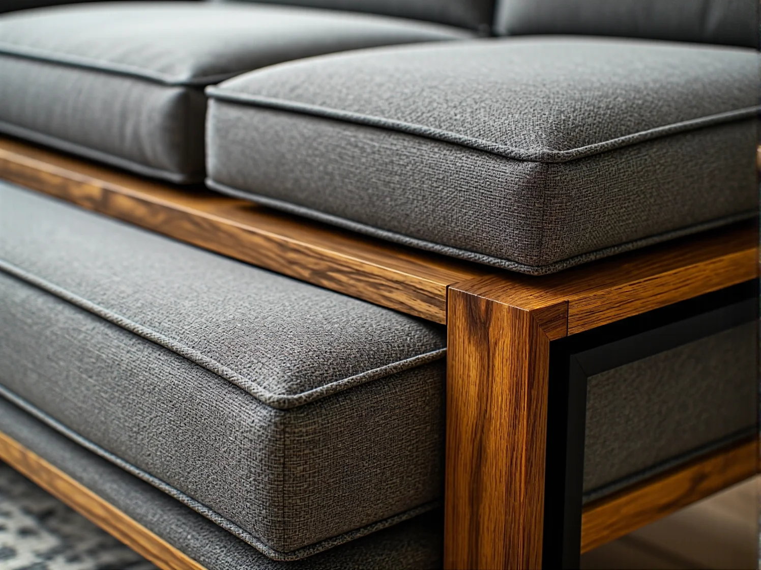 Bezpieczna przestrzeń w pokoju noworodka: meble z zaokrąglonymi rogami i miękki dywan.