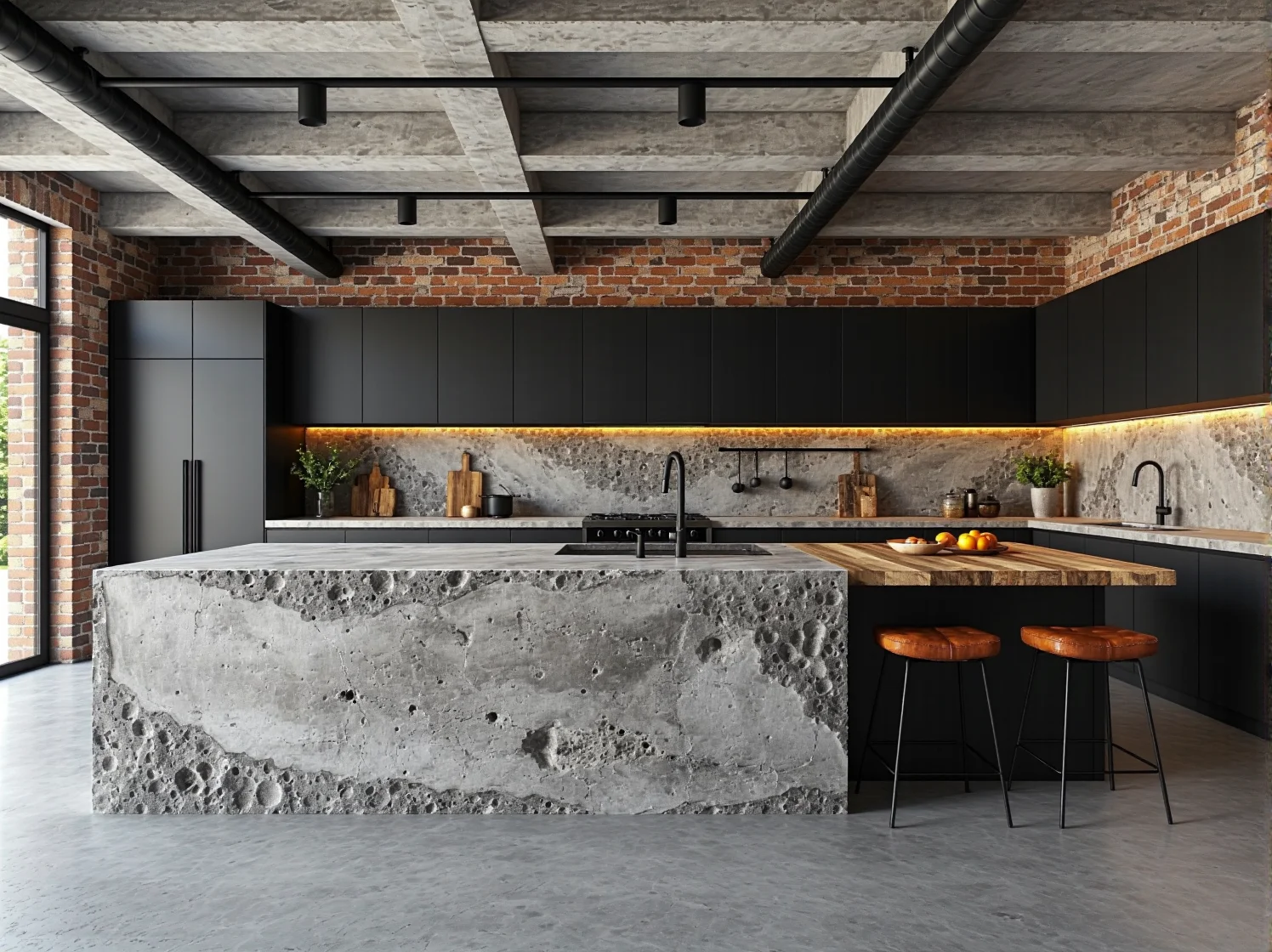 10 inspiracji na urządzenie kuchni w stylu industrialnym z betonowymi akcentami