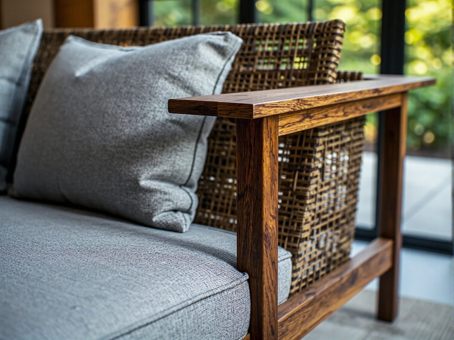 Stojące lampy solarne wzdłuż kamiennej ścieżki ogrodowej