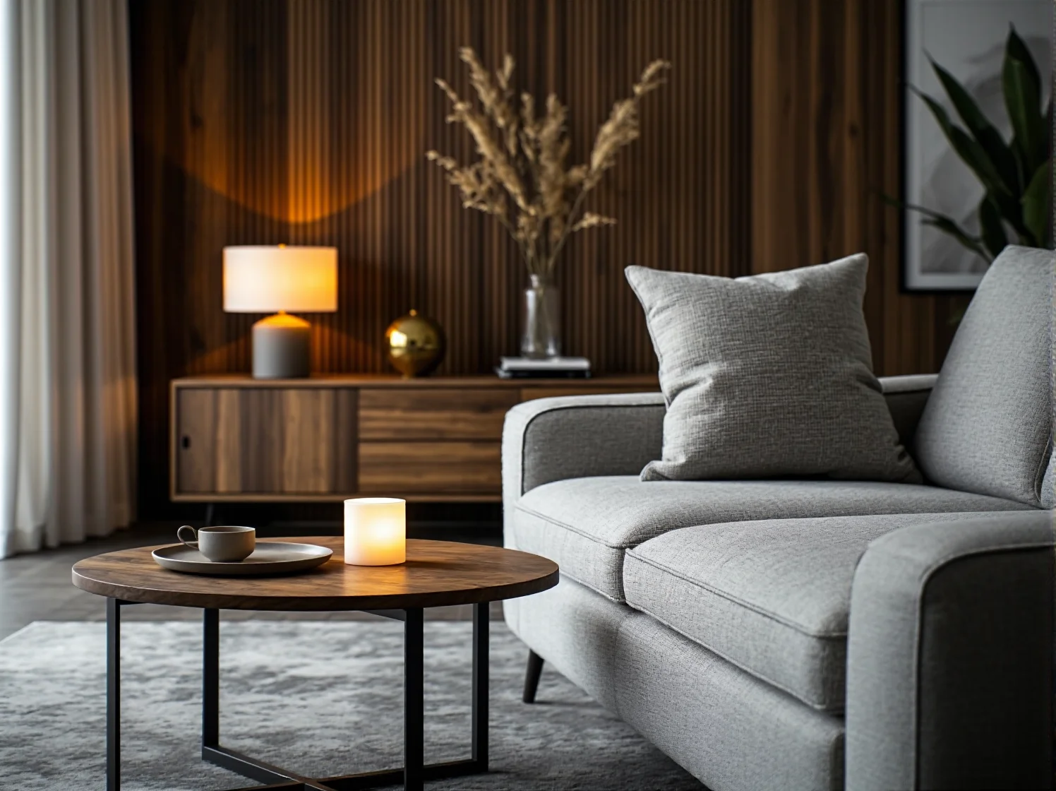 Subtelne oświetlenie zewnętrzne podkreślające architekturę domu.