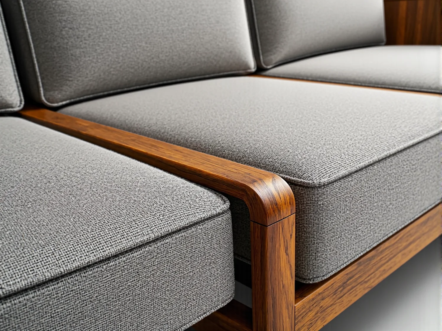 Rattanowa półka ścienna boho w przytulnym salonie