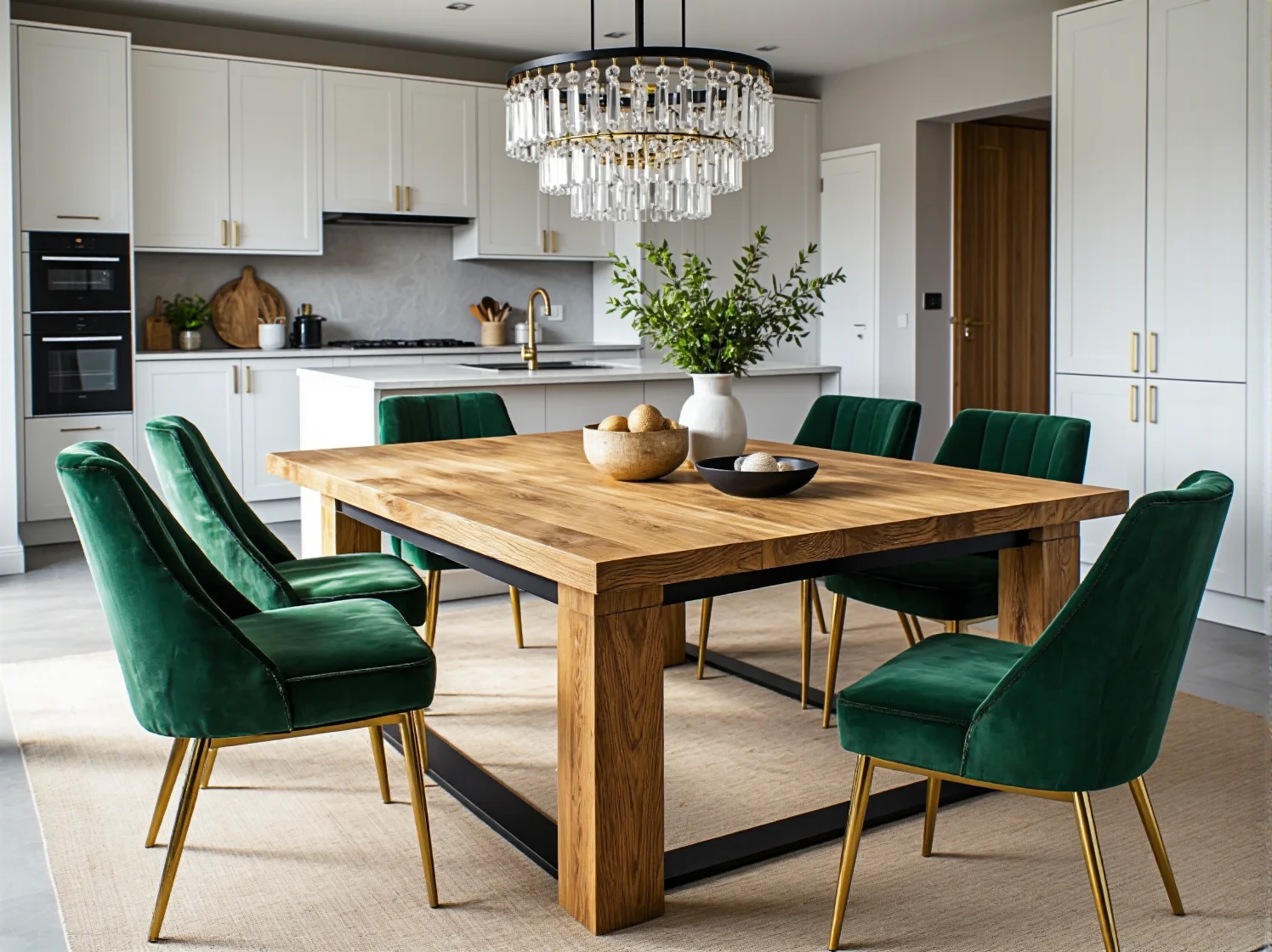 10 inspiracji na renowację starych stołów kuchennych z dodatkami glamour