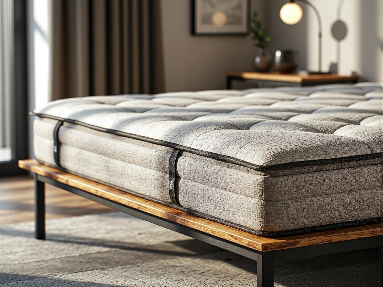 Przekrój materaca pokazujący warstwy pianki termoelastycznej