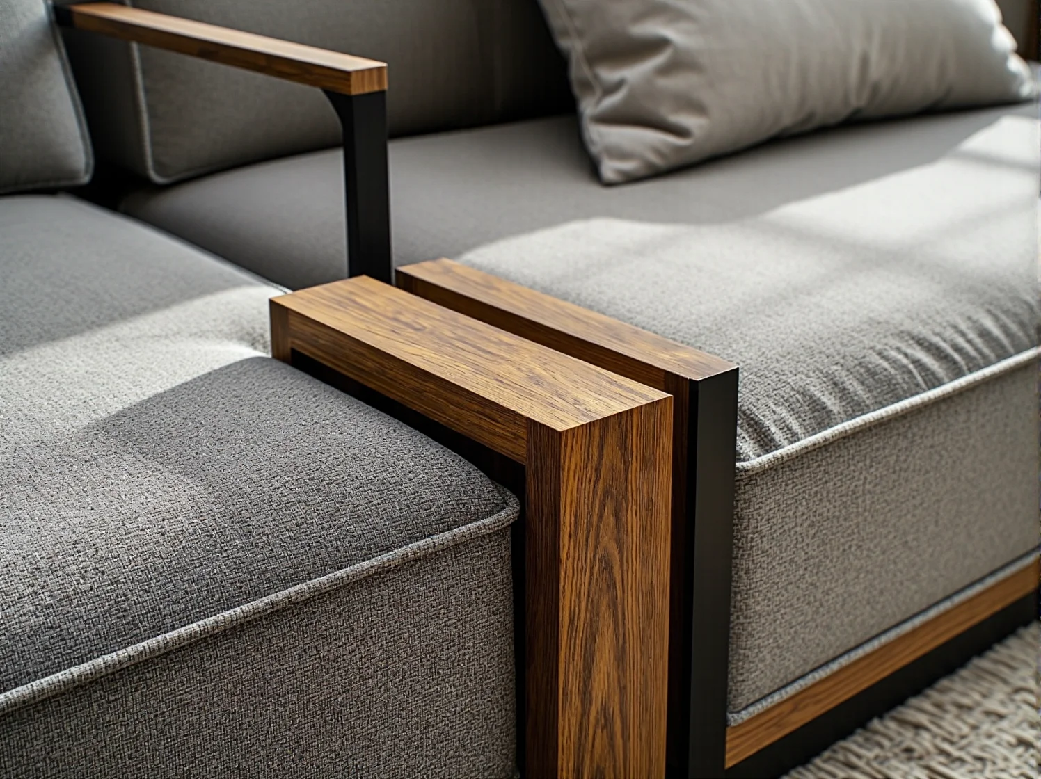 Wiszące półki DIY na sznurkach nad biurkiem w małej sypialni. Stylowe i funkcjonalne rozwiązanie.